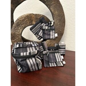 Lug Twinkle Jewelry Box Organizer set in the Love Stripe Black pattern 9 pc set